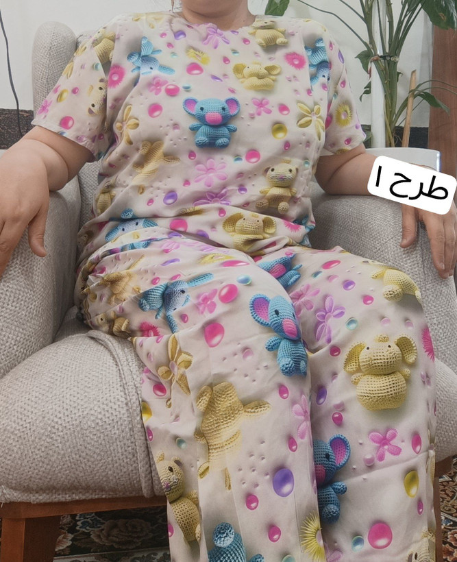 تیشرت شلوار زنانه نخی وارداتی سه بعدی